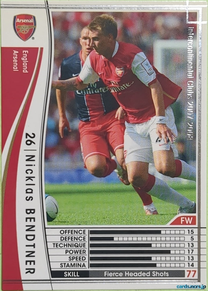 Panini WCCF Football WCCF/2007-2008-093/336 N Nicklas Bendtner Trading Card EX