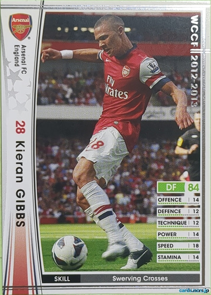 Panini WCCF Football WCCF/2012-2013-002/384 N Kieran Gibbs Trading Card EX