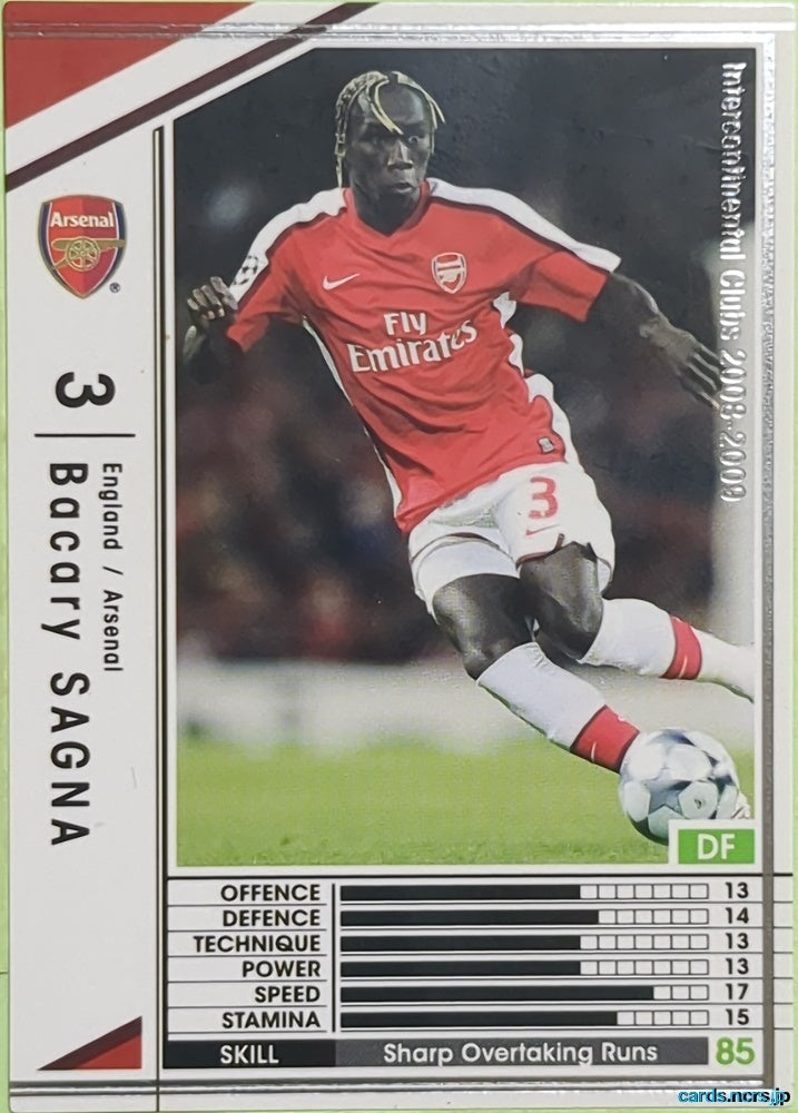 Panini WCCF Football WCCF/2008-2009-068/352 N Bacary Sagna Trading Card EX