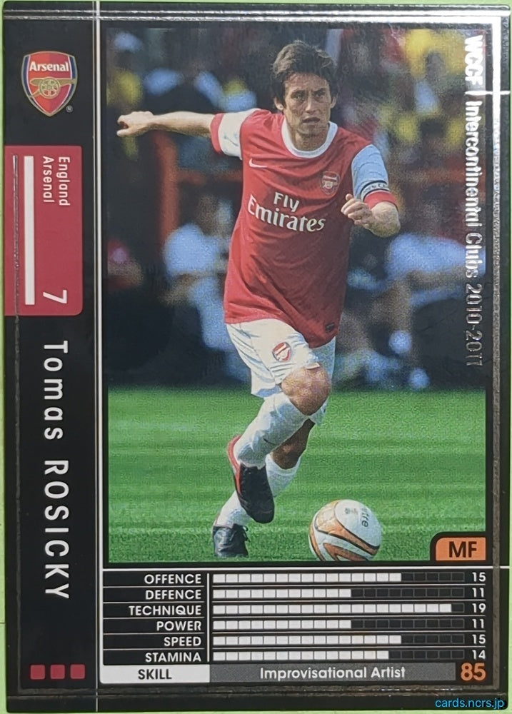 Panini WCCF Football WCCF/2010-2011-043/352 N Tomas Rosicky Trading Card EX
