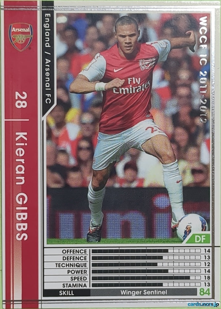 Panini WCCF Football WCCF/2011-2012-003/384 N Kieran Gibbs Trading Card EX