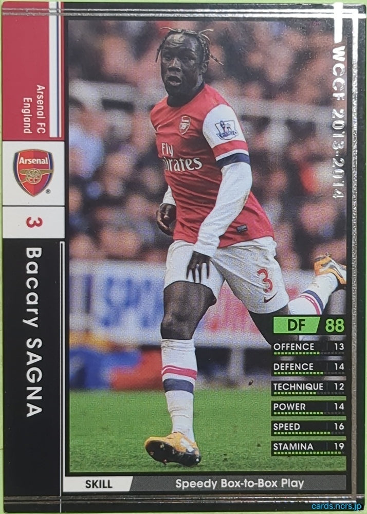 Panini WCCF Football WCCF/2013-2014-006/385 N Bacary Sagna Trading Card EX