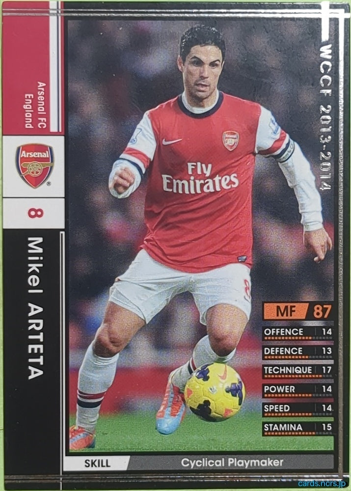 Panini WCCF Football WCCF/2013-2014-007/385 N Mikel Arteta Trading Card EX