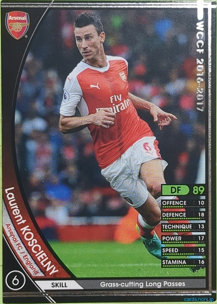 Panini WCCF Football WCCF/2016-2017-004/389 N Laurent Koscielny Trading Card EX