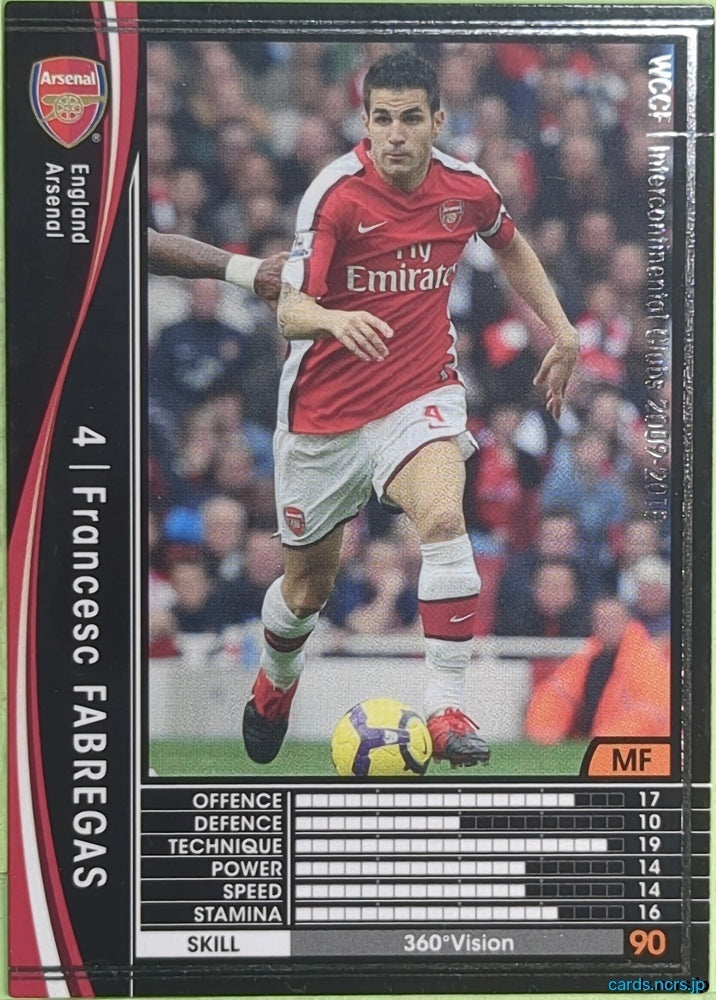 Panini WCCF Football WCCF/2009-2010-073/384 N Cesc Fabregas Trading Card EX