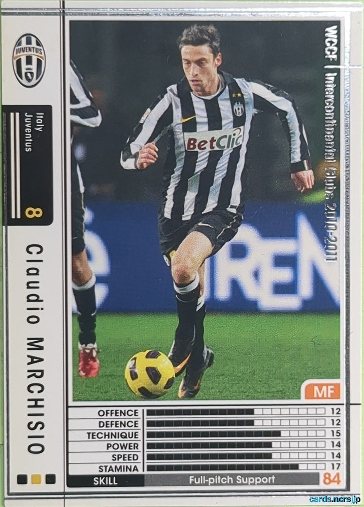 Panini WCCF Football WCCF/2010-2011-A11/48 N Claudio MARCHISIO Trading Card EX
