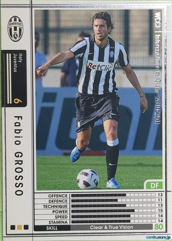 Panini WCCF Football WCCF/2010-2011-A05/48 N Fabio Grosso Trading Card EX