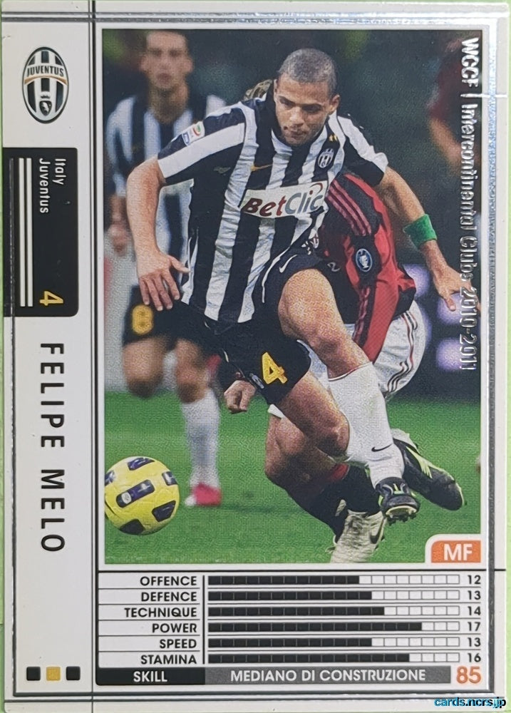 Panini WCCF Football WCCF/2010-2011-A09/48 N Felipe Melo Trading Card EX