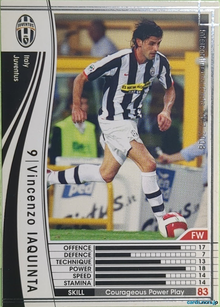 Panini WCCF Football WCCF/2007-2008-286/336 N Vincenzo Iaquinta Trading Card EX