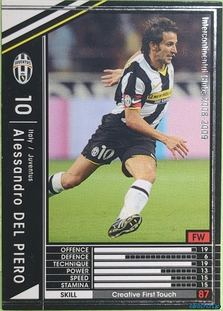 Panini WCCF Football WCCF/2008-2009-271/352 N Alessandro Del Piero Trading Card EX