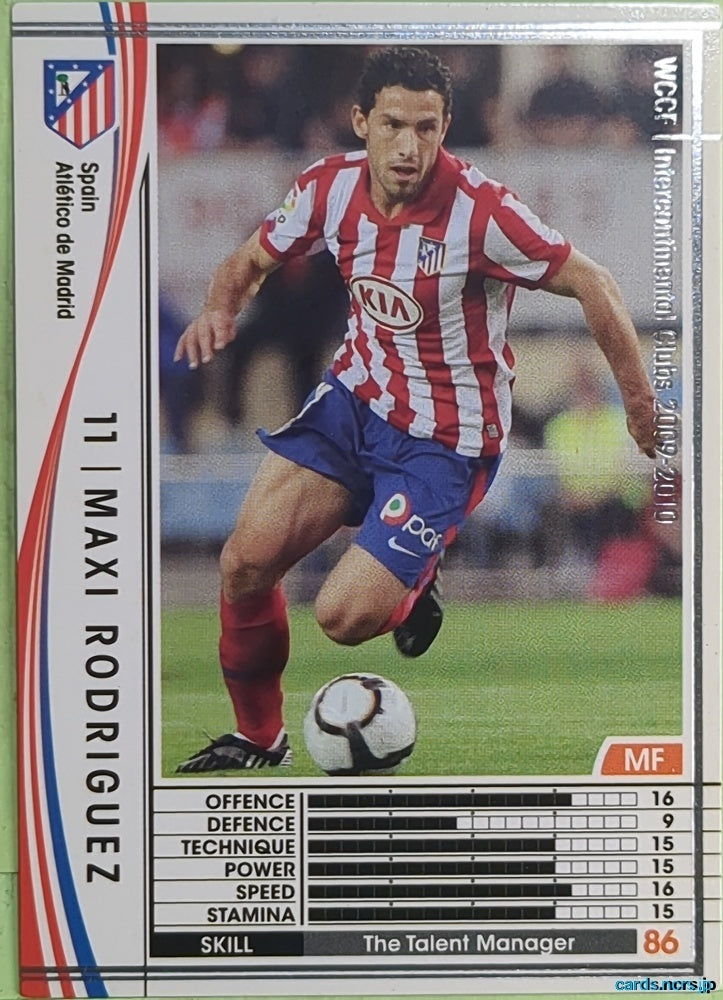 Panini WCCF Football WCCF/2009-2010-299/384 N Maxi Rodriguez Trading Card EX