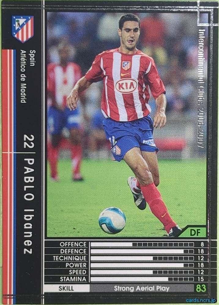 Panini WCCF Football WCCF/2006-2007-323/384 N Pablo Ibáñez Trading Card EX