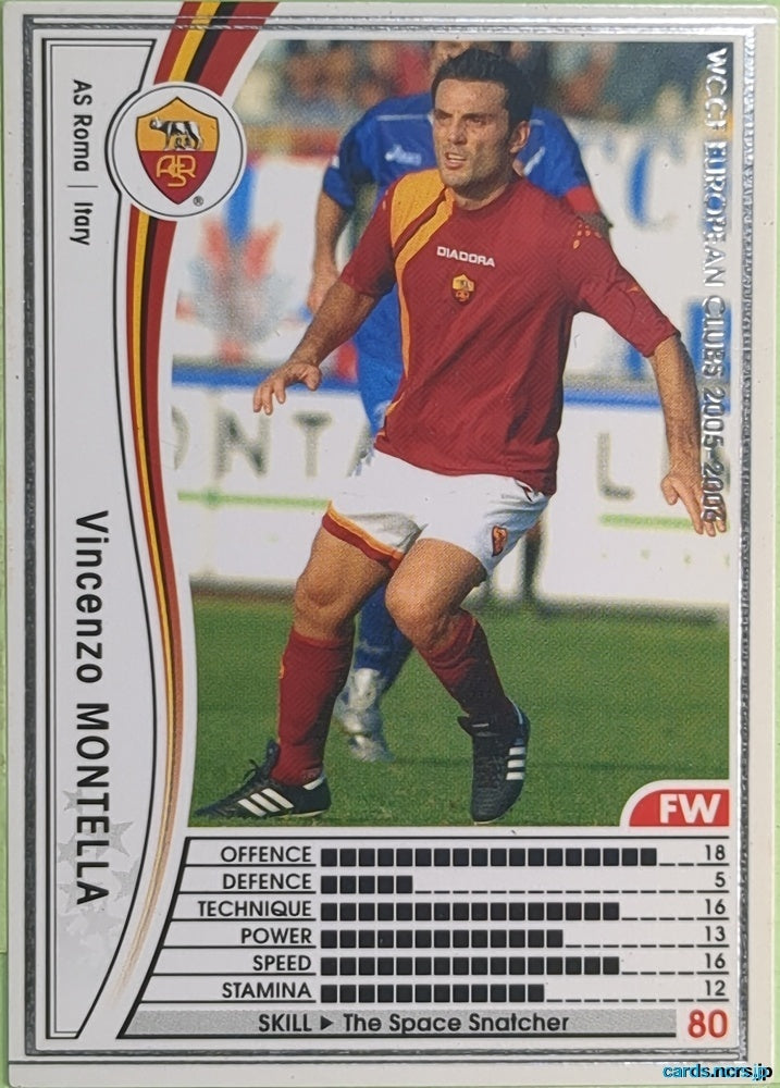 Panini WCCF Football WCCF/2005-2006-254/336 N Vincenzo Montella Trading Card EX