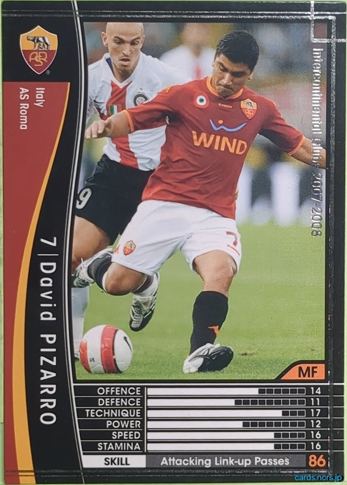 Panini WCCF Football WCCF/2007-2008-252/336 N David Pizarro Trading Card EX