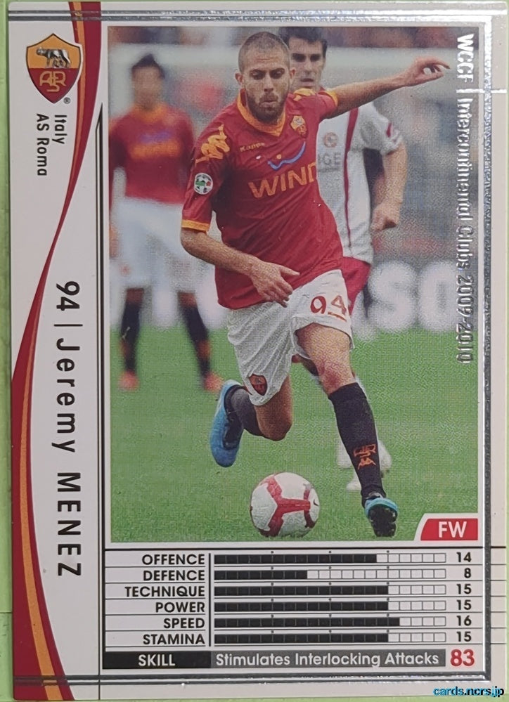 Panini WCCF Football WCCF/2009-2010-238/384 N Jeremy Menez Trading Card EX