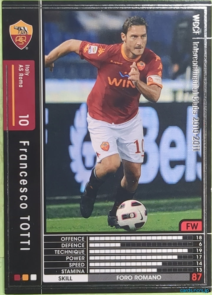Panini WCCF Football WCCF/2010-2011-207/352 N Francesco TOTTI Trading Card EX