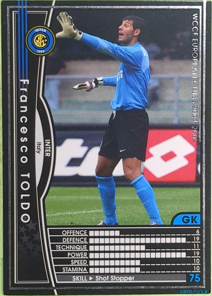 Panini WCCF Football WCCF/2004-2005-113/224 N Francesco Toldo Trading Card EX