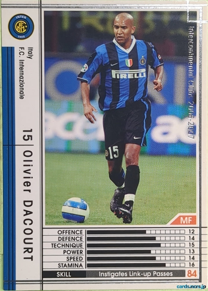 Panini WCCF Football WCCF/2006-2007-312/384 N Olivier DACOURT Trading Card EX