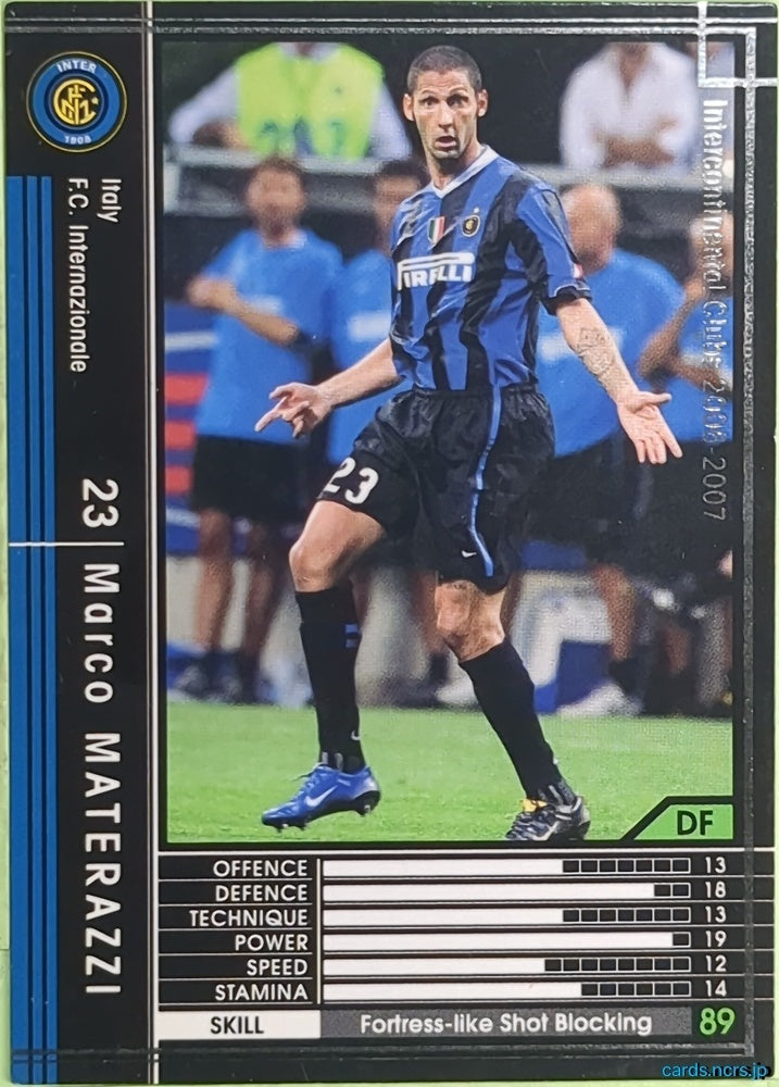 Panini WCCF Football WCCF/2007-2008-309/384 N Marco MATERAZZI Trading Card EX