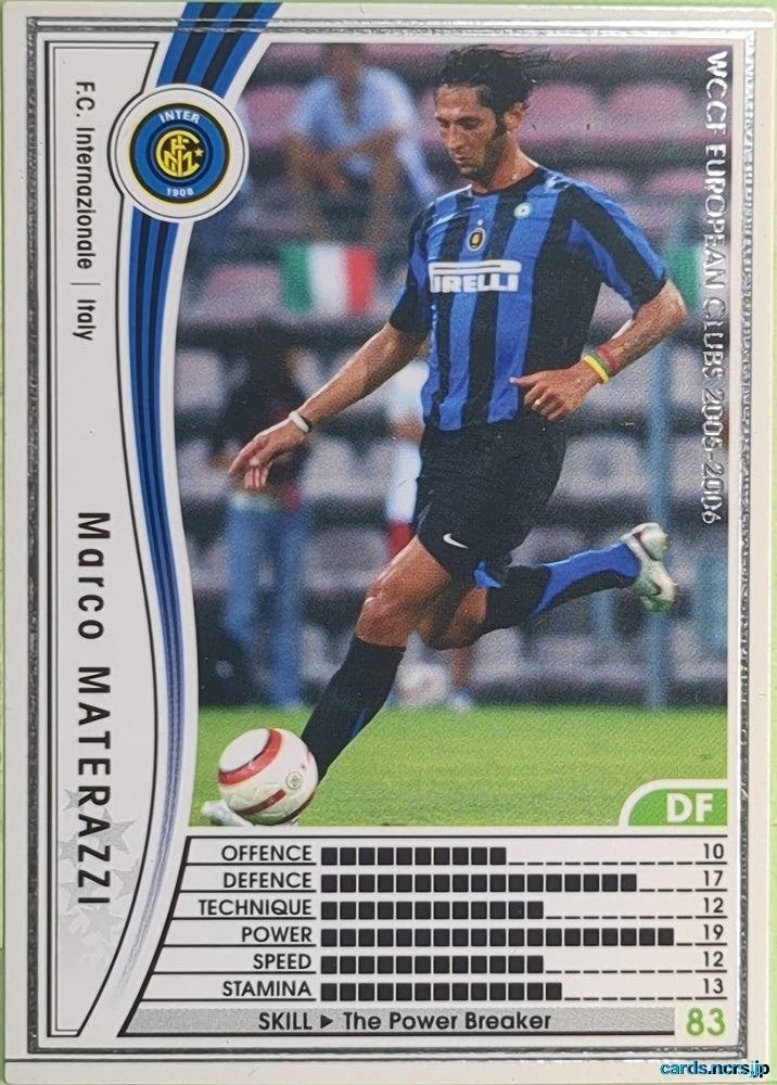 Panini WCCF Football WCCF/2005-2006-196/336 N Marco MATERAZZI Trading Card EX