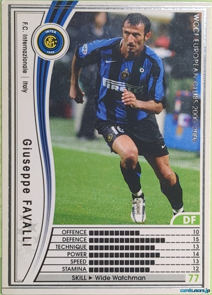 Panini WCCF Football WCCF/2005-2006-195/336 N Giuseppe Favalli Trading Card EX