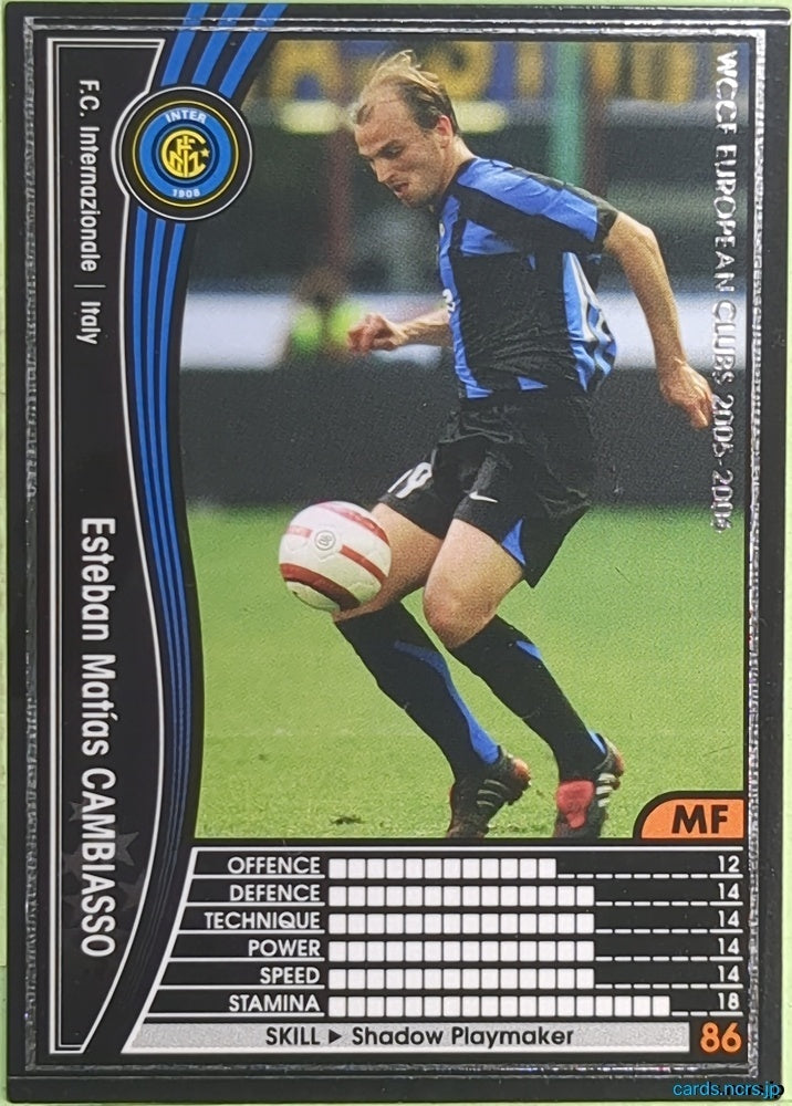 Panini WCCF Football WCCF/2005-2006-199/336 N Esteban Matias Cambiasso Trading Card EX