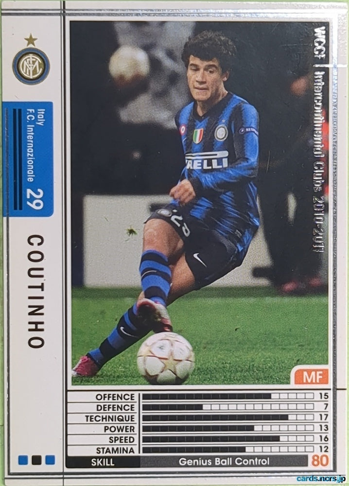 Panini WCCF Football WCCF/2010-2011-218/352 N COUTINHO Trading Card EX