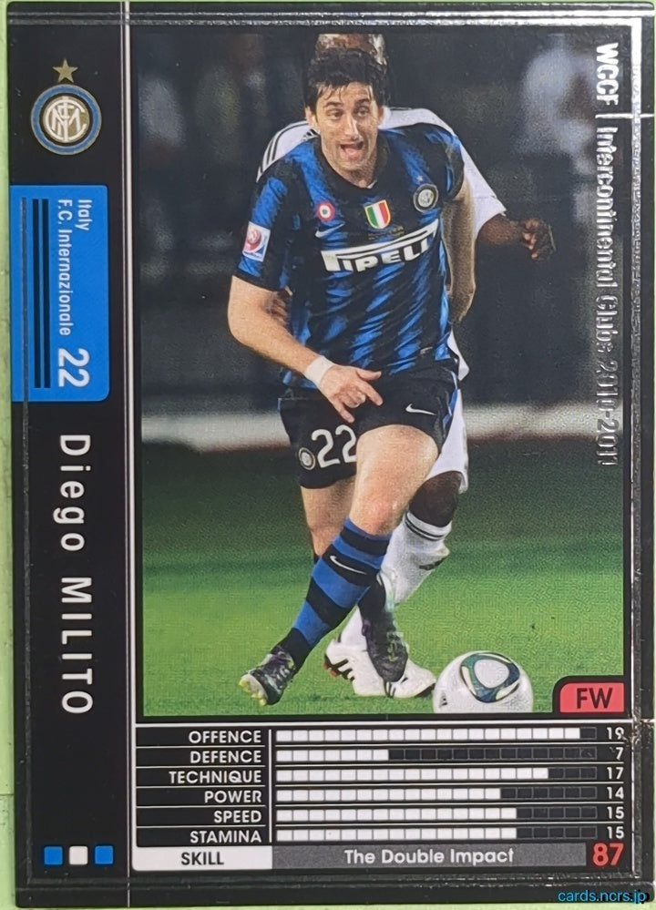 Panini WCCF Football WCCF/2010-2011-223/352 N Diego Milito Trading Card EX