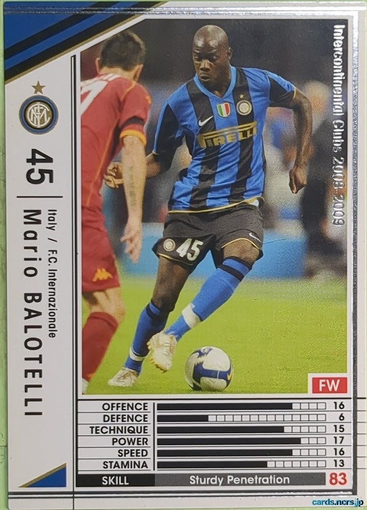 Panini WCCF Football WCCF/2008-2009-254/352 N Mario Balotelli Trading Card EX