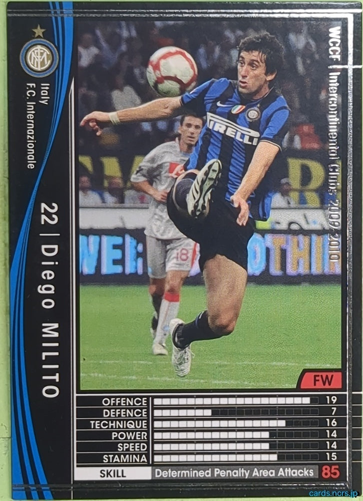 Panini WCCF Football WCCF/2009-2010-256/384 N Diego Milito Trading Card EX