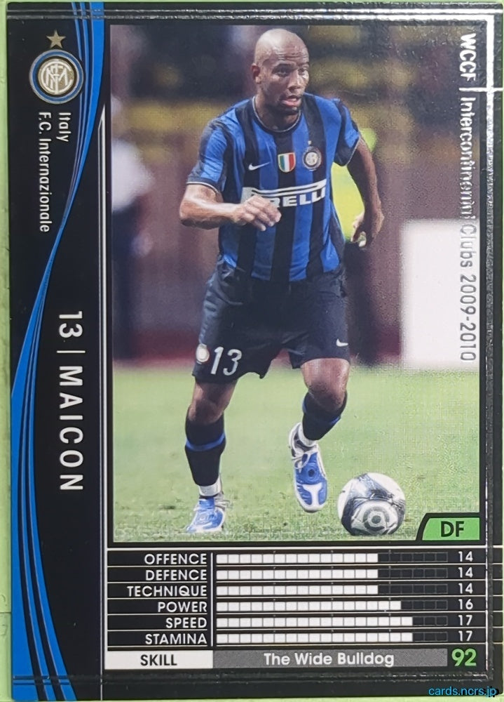Panini WCCF Football WCCF/2009-2010-245/384 N Maicon Trading Card EX