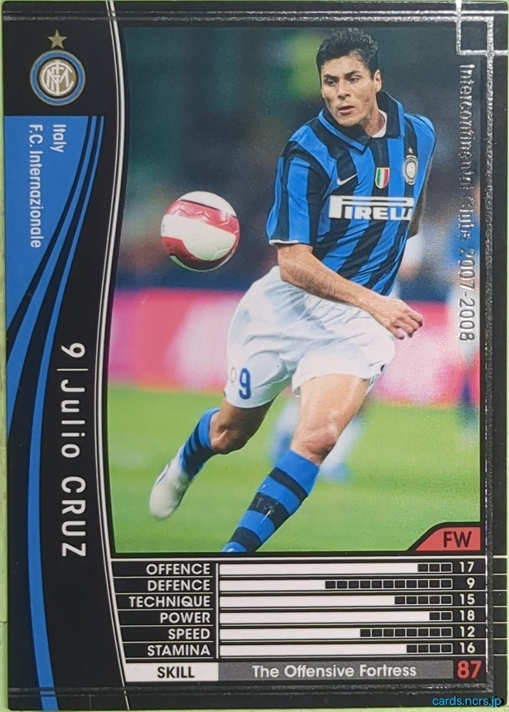 Panini WCCF Football WCCF/2007-2008-270/336 N Julio Ricardo Cruz Trading Card EX