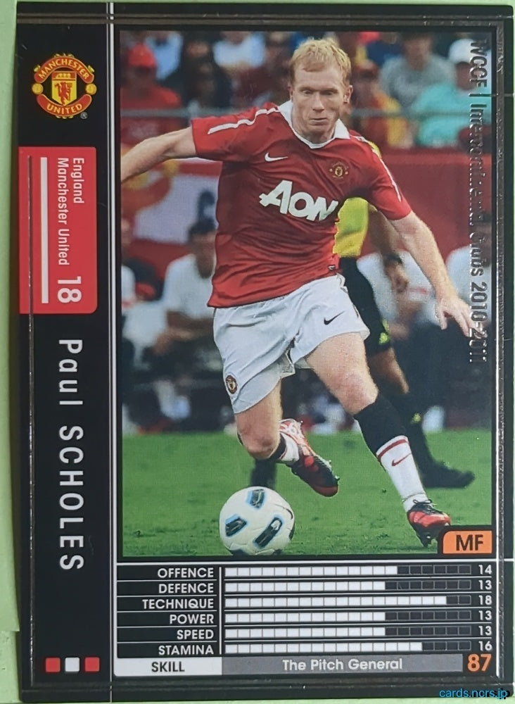 Panini WCCF Football WCCF/2010-2011-093/352 N Paul Scholes Trading Card EX