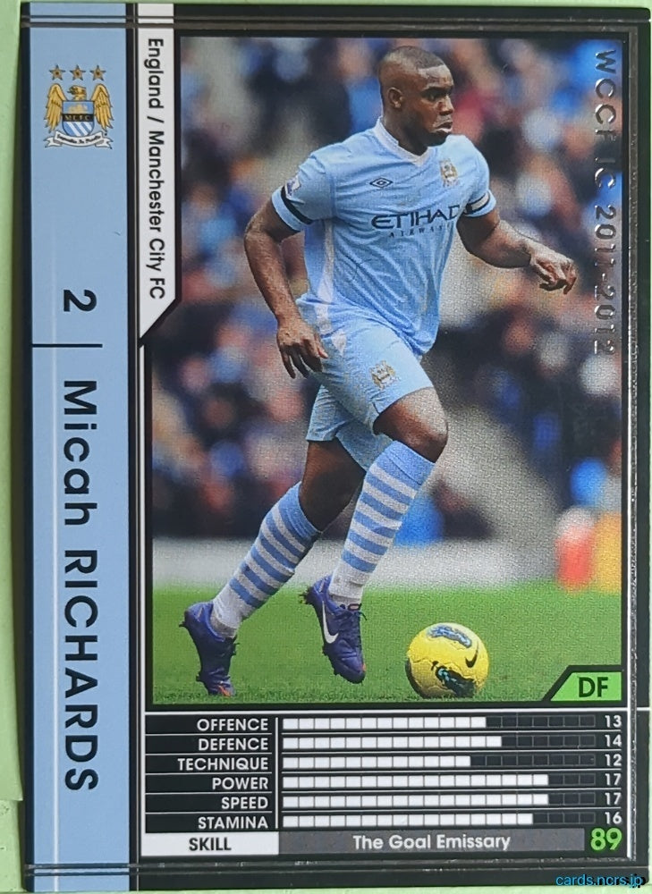 Panini WCCF Football WCCF/2011-2012-037/384 N Micah Richards Trading Card EX