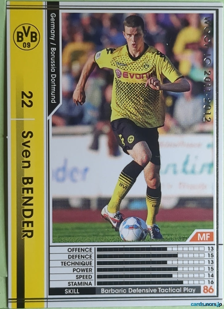 Panini WCCF Football WCCF/2011-2012-102/384 N Sven Bender Trading Card EX