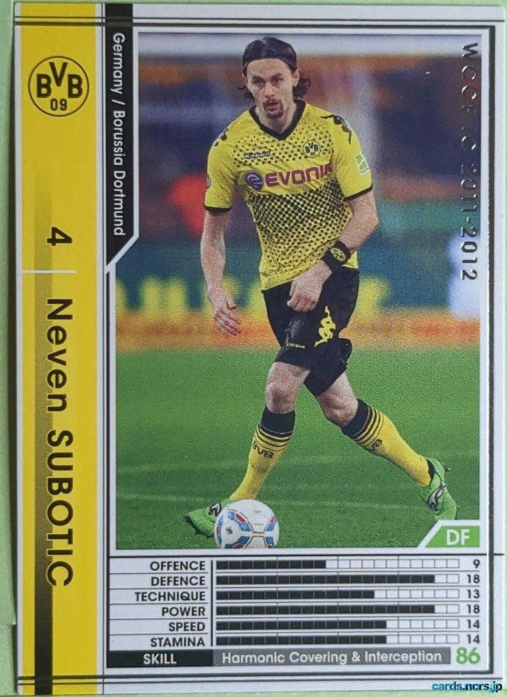 Panini WCCF Football WCCF/2011-2012-101/384 N Neven SUBOTIC Trading Card EX