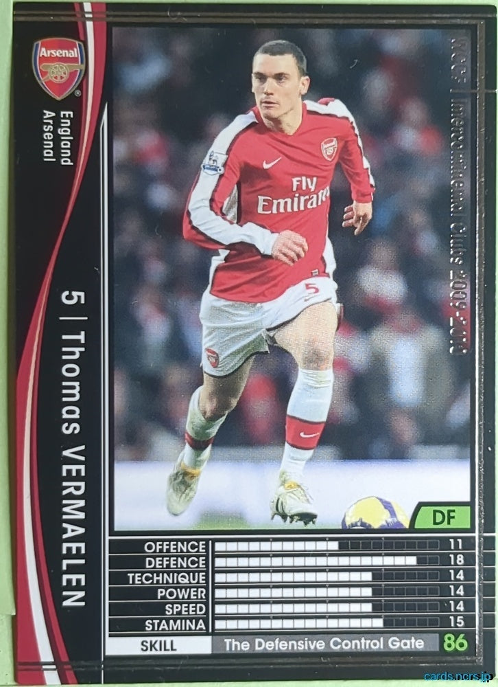 Panini WCCF Football WCCF/2009-2010-070/384 N Thomas Vermaelen Trading Card EX