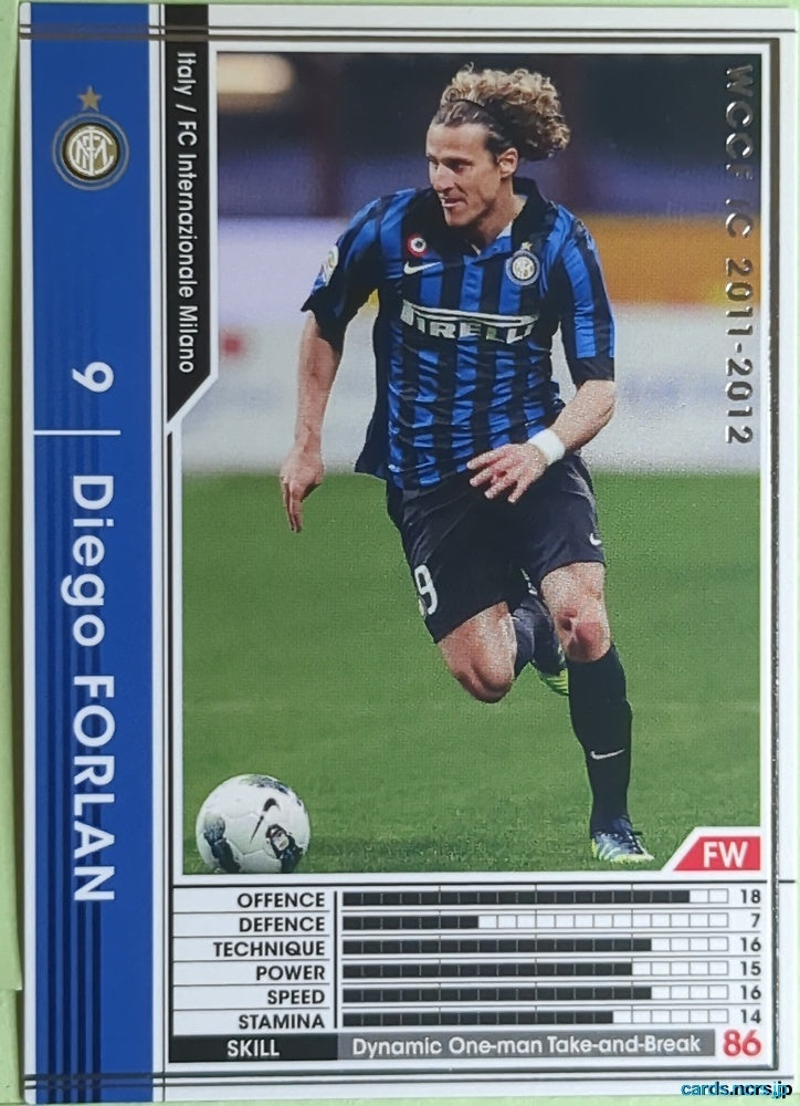 Panini WCCF Football WCCF/2011-2012-206/384 N Diego Forlan Trading Card EX