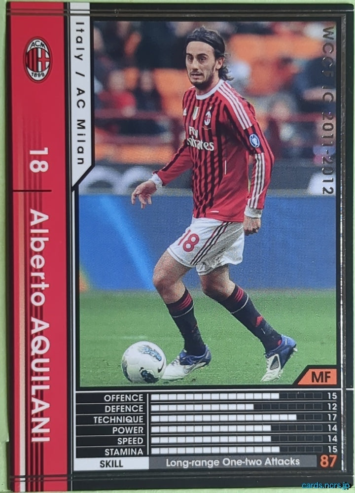 Panini WCCF Football WCCF/2011-2012-168/384 N Alberto Aquilani Trading Card EX