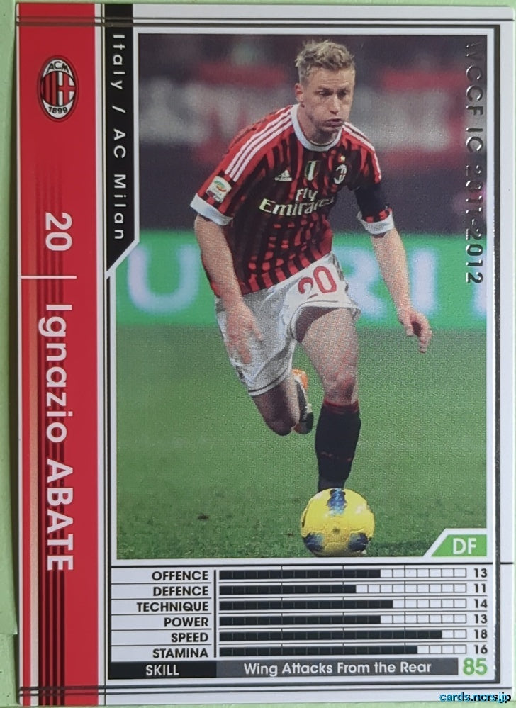 Panini WCCF Football WCCF/2011-2012-162/384 N Ignazio Abate Trading Card EX