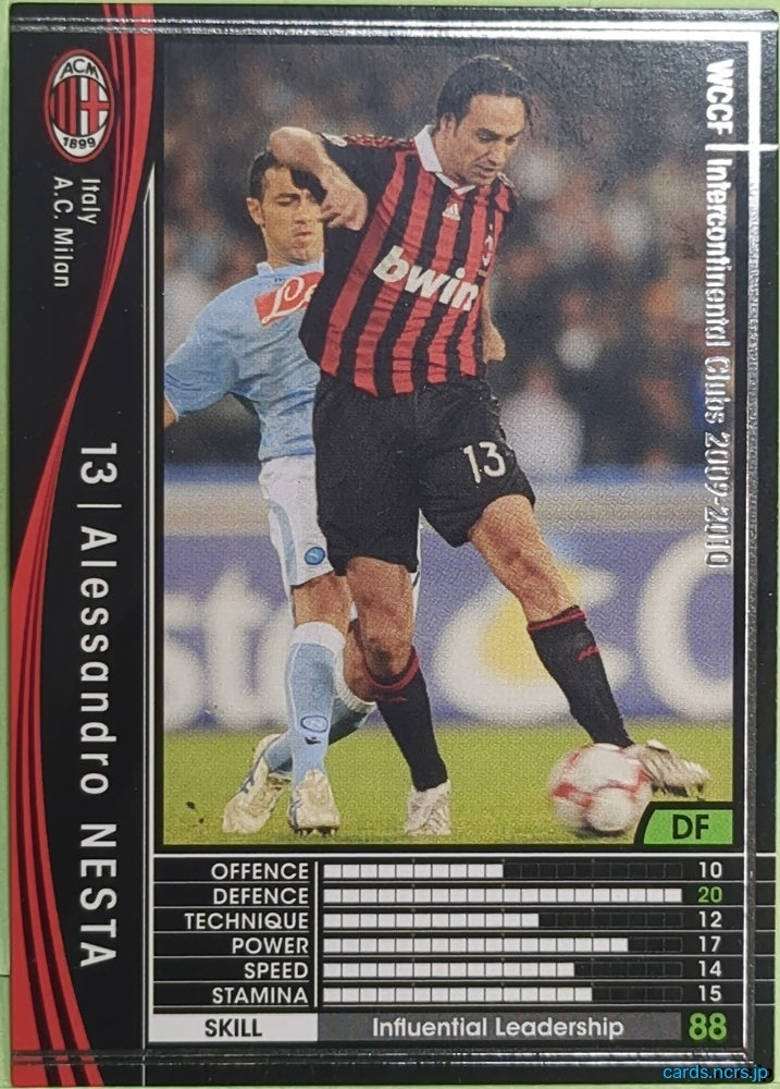 Panini WCCF Football WCCF/2009-2010-213/384 Alessandro NESTA Trading Card EX