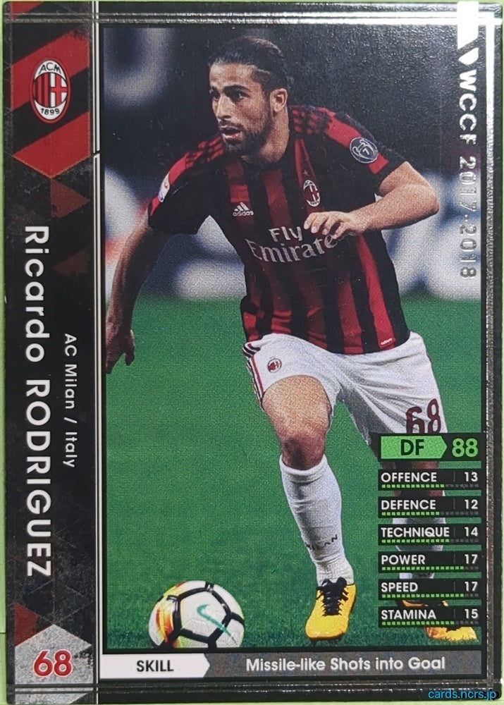 Panini WCCF Football WCCF/2017-2018-102/272 N Ricardo Rodriguez Trading Card EX