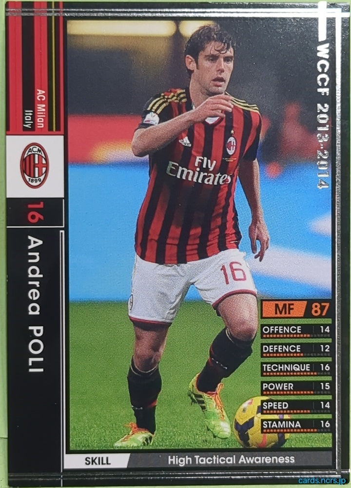 Panini WCCF Football WCCF/2013-2014-141/385 N Andrea Poli Trading Card EX