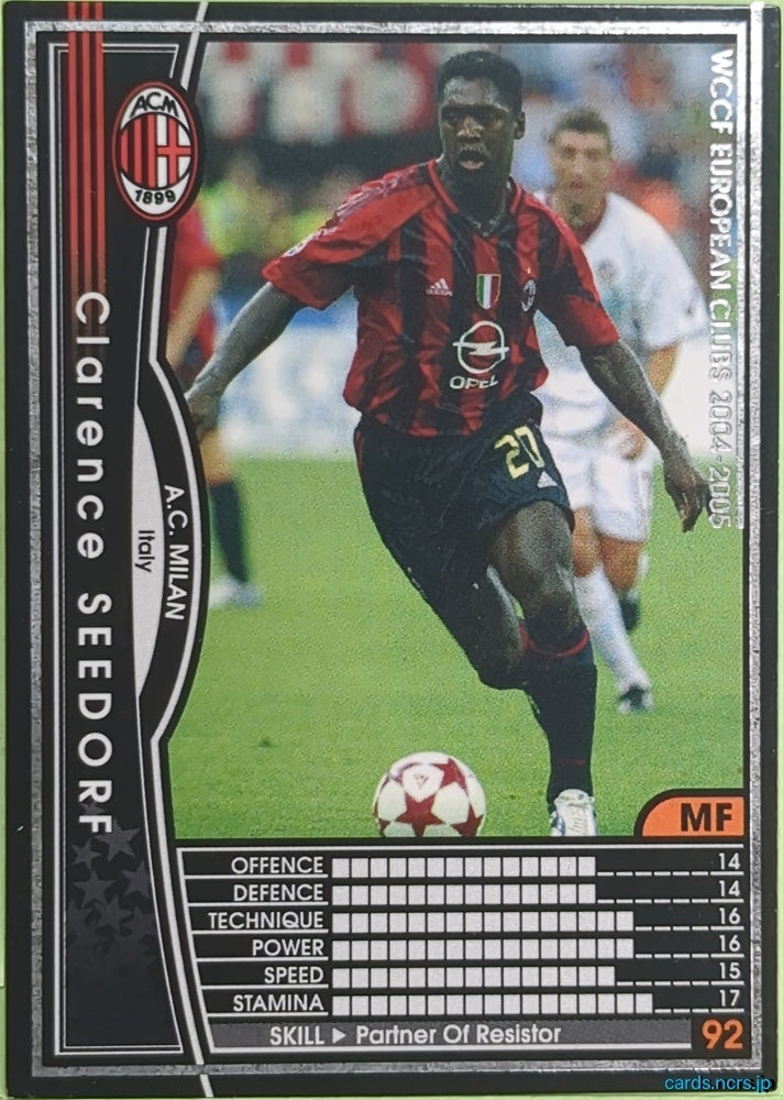 Panini WCCF Football WCCF/2004-2005-155/224 N Clarence Seedorf Trading Card EX