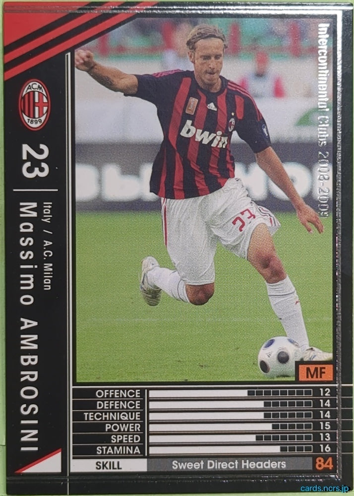 Panini WCCF Football WCCF/2008-2009-215/352 N Massimo Ambrosini Trading Card EX