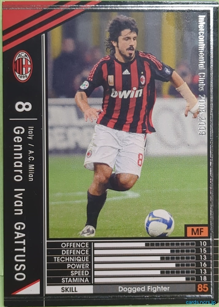 Panini WCCF Football WCCF/2008-2009-217/352 N Gennaro Ivan Gattuso Trading Card EX