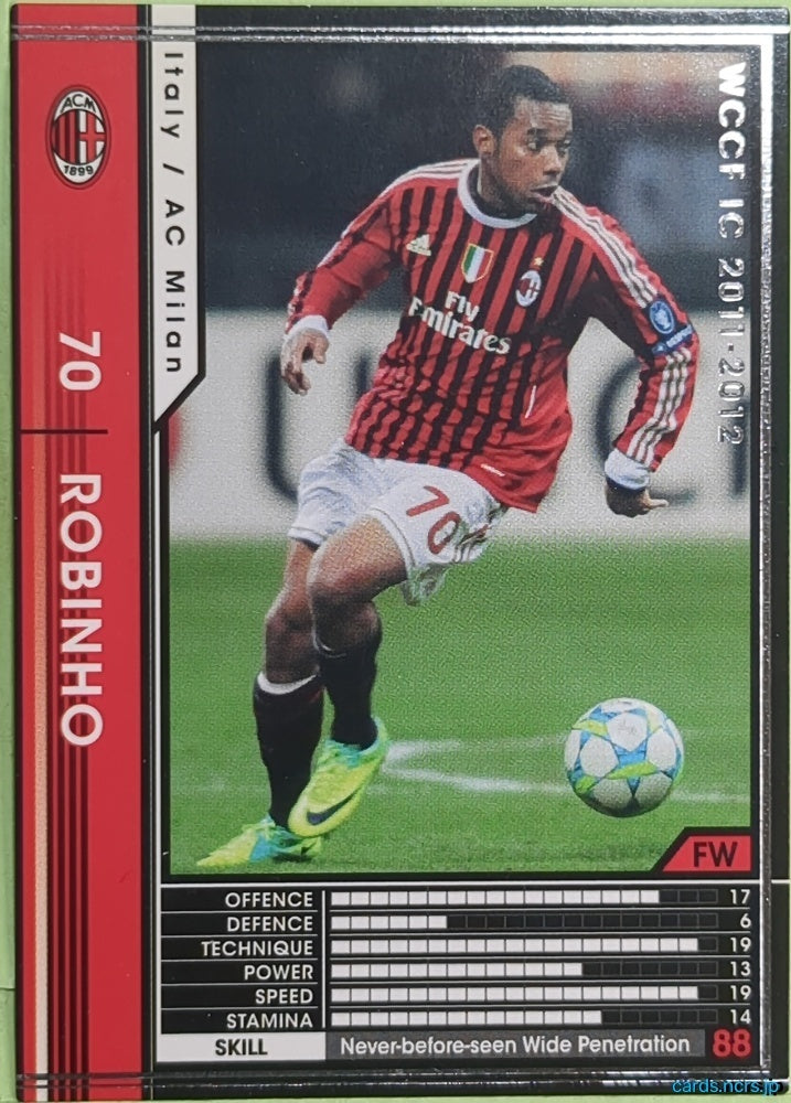 Panini WCCF Football WCCF/2011-2012-176/384 N Robinho Trading Card EX
