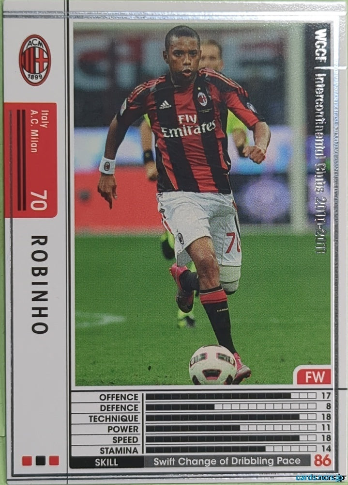Panini WCCF Football WCCF/2010-2011-192/352 N Robinho Trading Card EX