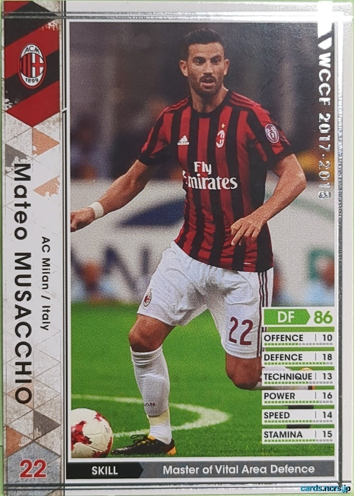 Panini WCCF Football WCCF/2017-2018-101/272 N Mateo Musacchio Trading Card EX