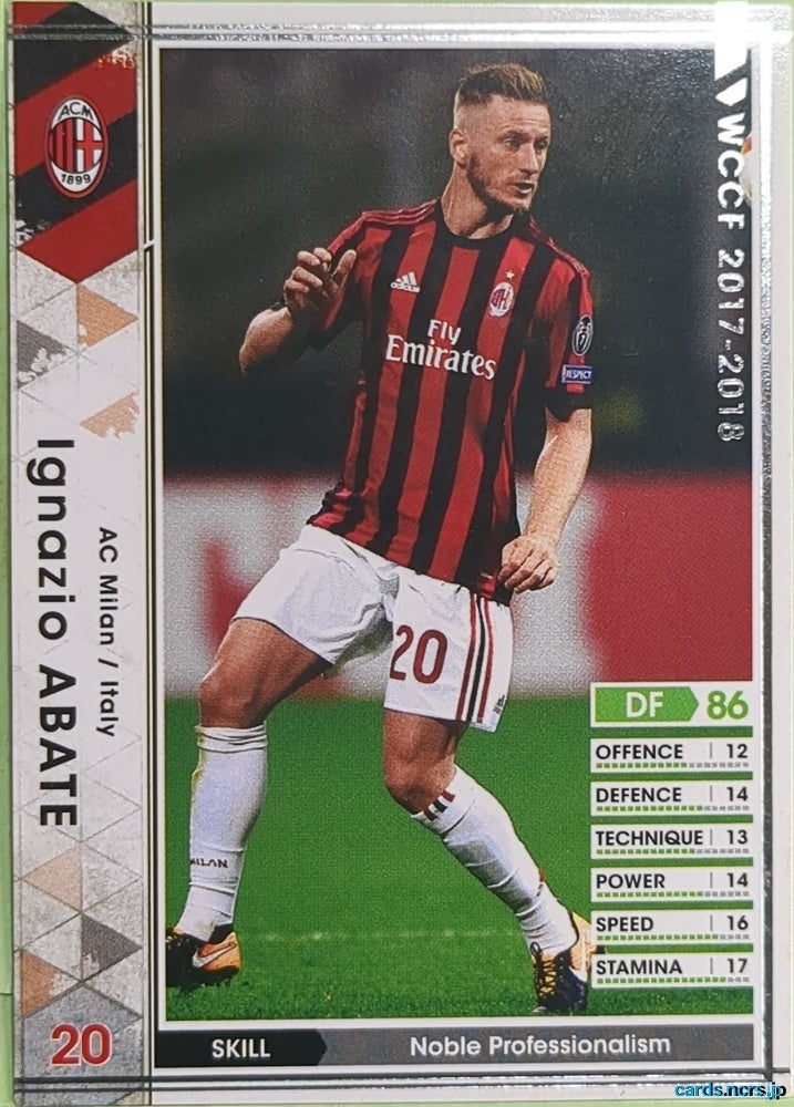 Panini WCCF Football WCCF/2017-2018-098/272 N Ignazio Abate Trading Card EX